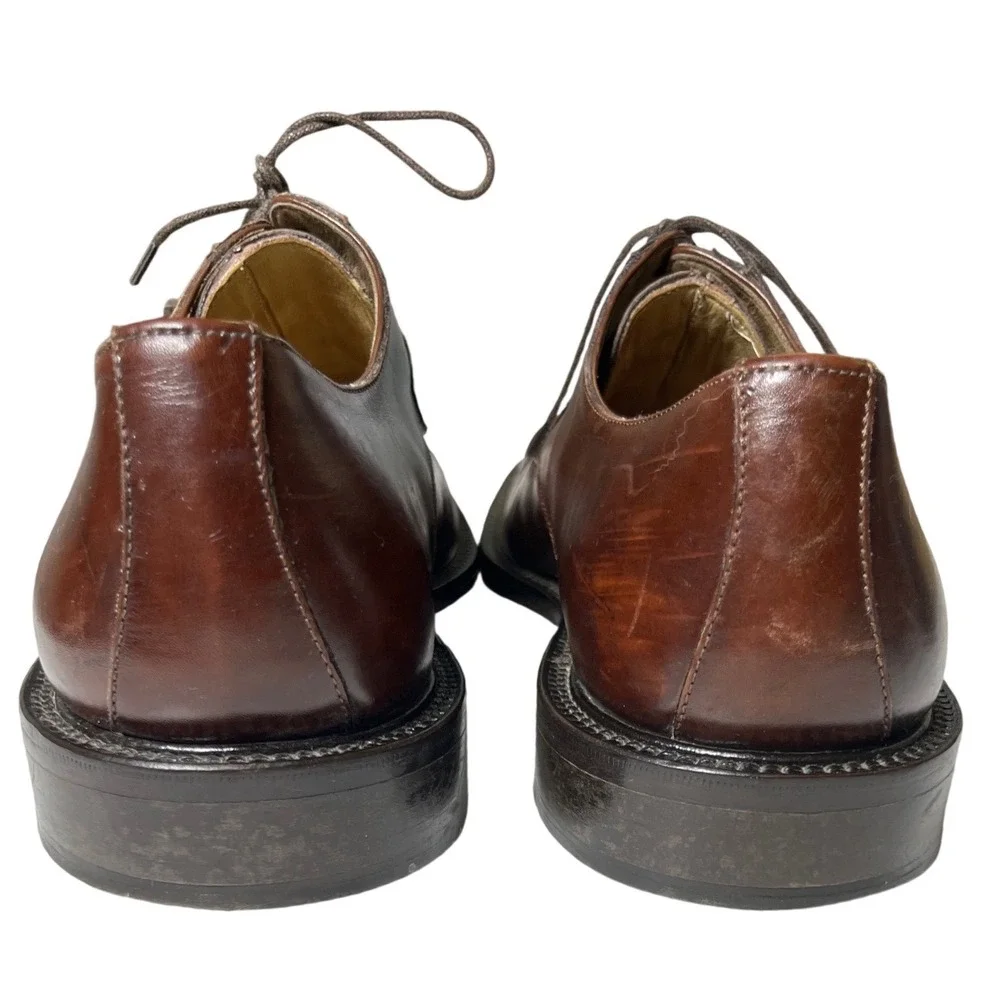 Belvedere‎ Florence Mens Brown Leather Exotic Texture Derby Shoes Italy 10 M